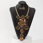 Load image into Gallery viewer, Boho Flower Design Jewelry Set - Necklace &amp; Earrings
