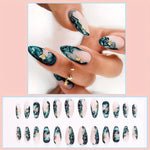 Load image into Gallery viewer, Green Marble Press-On Nails
