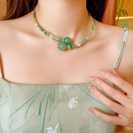 Load image into Gallery viewer, Elegant Faux Jade Beaded Choker Necklace
