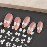 Load image into Gallery viewer, White Flower 5D Nail Art Stickers
