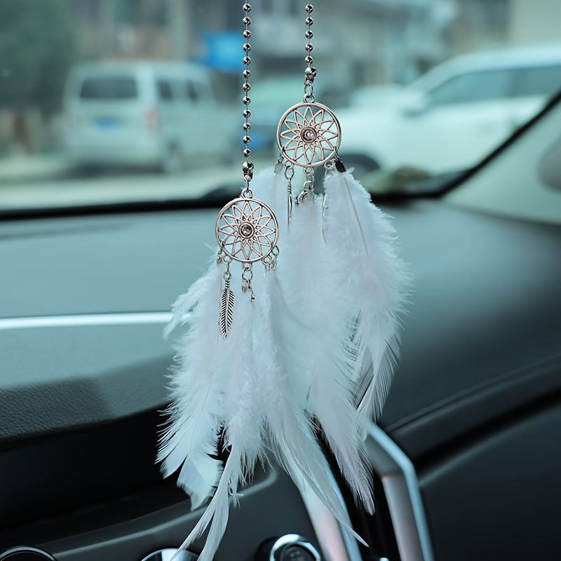 Feather Dream Catcher Car Charm