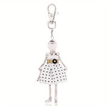 Load image into Gallery viewer, Polka Dot Lady Keychain – Fashion Doll Charm for Bags &amp; Keys
