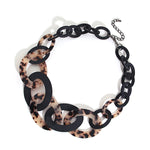 Load image into Gallery viewer, Retro Acrylic Leopard Leather Choker Necklace
