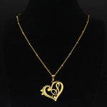 Load image into Gallery viewer, Gold Music Note Heart Necklace
