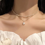 Load image into Gallery viewer, Kpop Double Layer Pearl Choker
