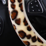 Load image into Gallery viewer, Leopard Print Plush Car Steering Wheel Cover
