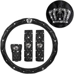 Load image into Gallery viewer, Diamond-Embellished PU Leather Steering Wheel Cover
