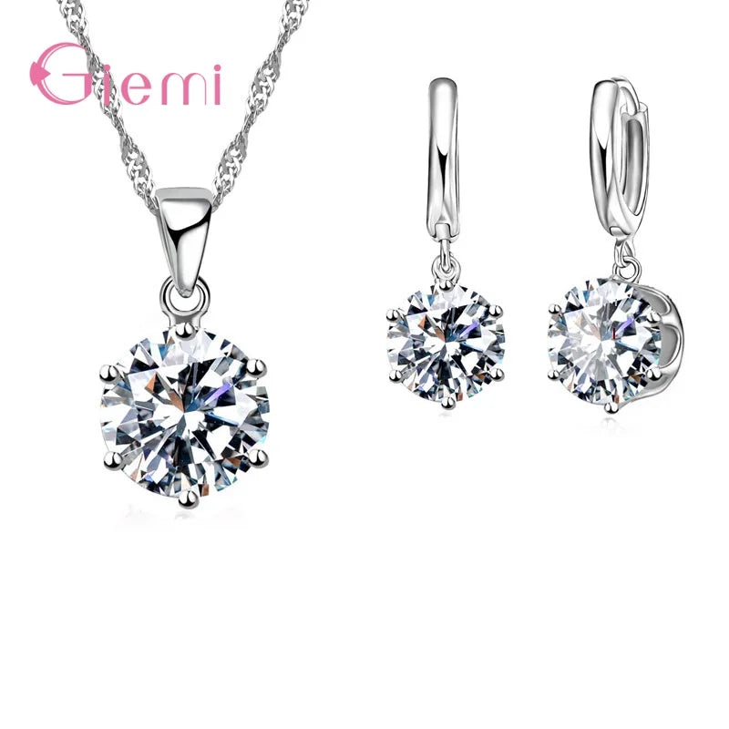 Trendy Crystal Pendant Jewelry Set