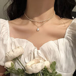 Load image into Gallery viewer, Kpop Double Layer Pearl Choker
