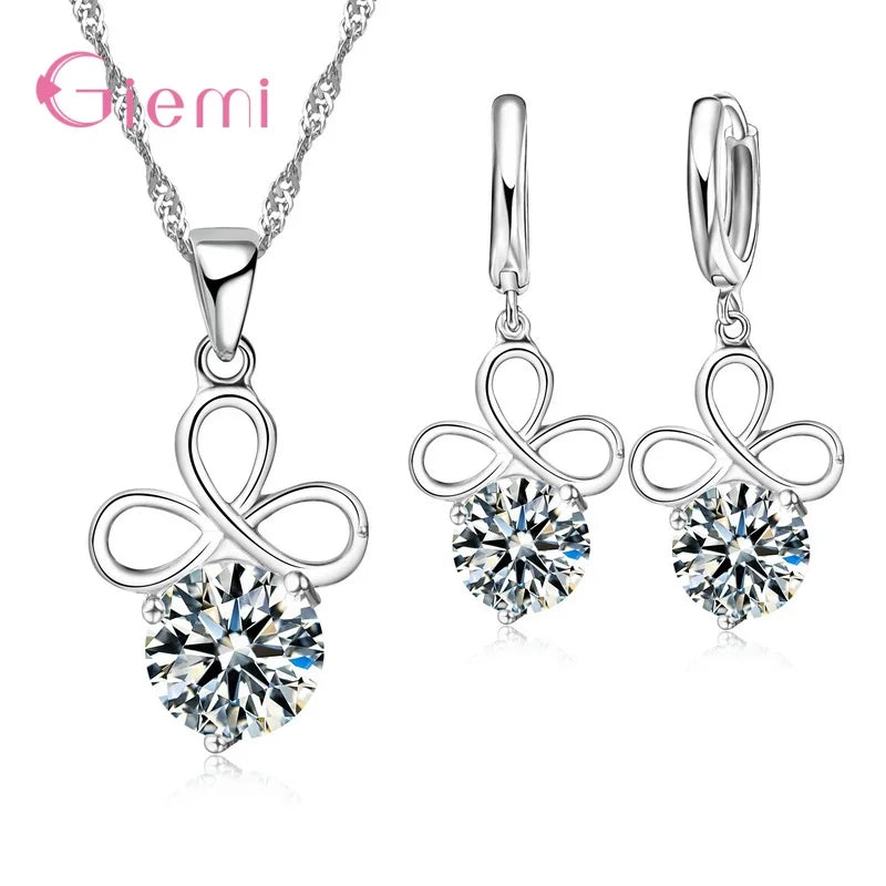 Trendy Crystal Pendant Jewelry Set