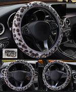 Load image into Gallery viewer, Leopard Print Plush Car Steering Wheel Cover
