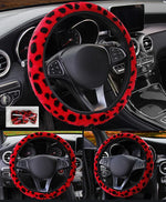 Load image into Gallery viewer, Leopard Print Plush Car Steering Wheel Cover
