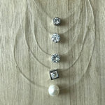 Load image into Gallery viewer, Square Imitation Pearl Zircon Necklace
