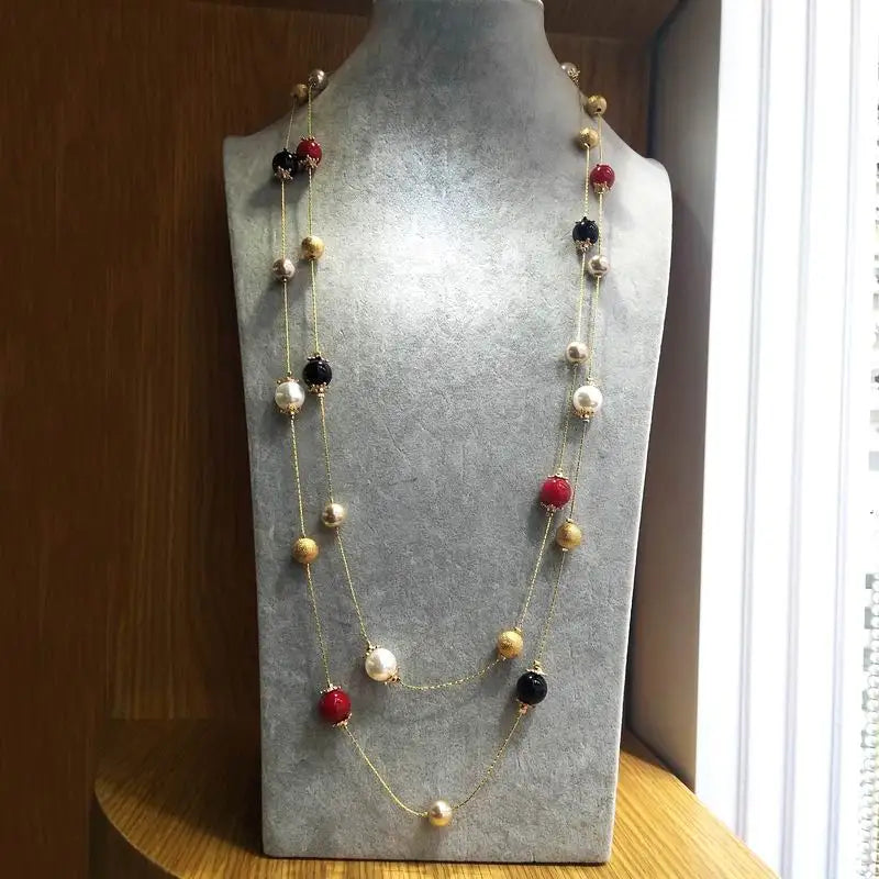 Colorful Beads Long Necklace