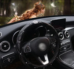 Load image into Gallery viewer, Diamond-Embellished PU Leather Steering Wheel Cover
