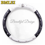 Load image into Gallery viewer, Diamond-Embellished PU Leather Steering Wheel Cover
