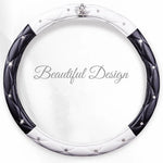 Load image into Gallery viewer, Diamond-Embellished PU Leather Steering Wheel Cover
