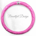 Load image into Gallery viewer, Diamond-Embellished PU Leather Steering Wheel Cover
