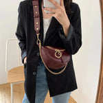 Load image into Gallery viewer, Vintage Leather Chain Crossbody Bag
