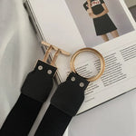 Load image into Gallery viewer, Women’s Skinny Elastic Stretch Belt with Golden Buckle
