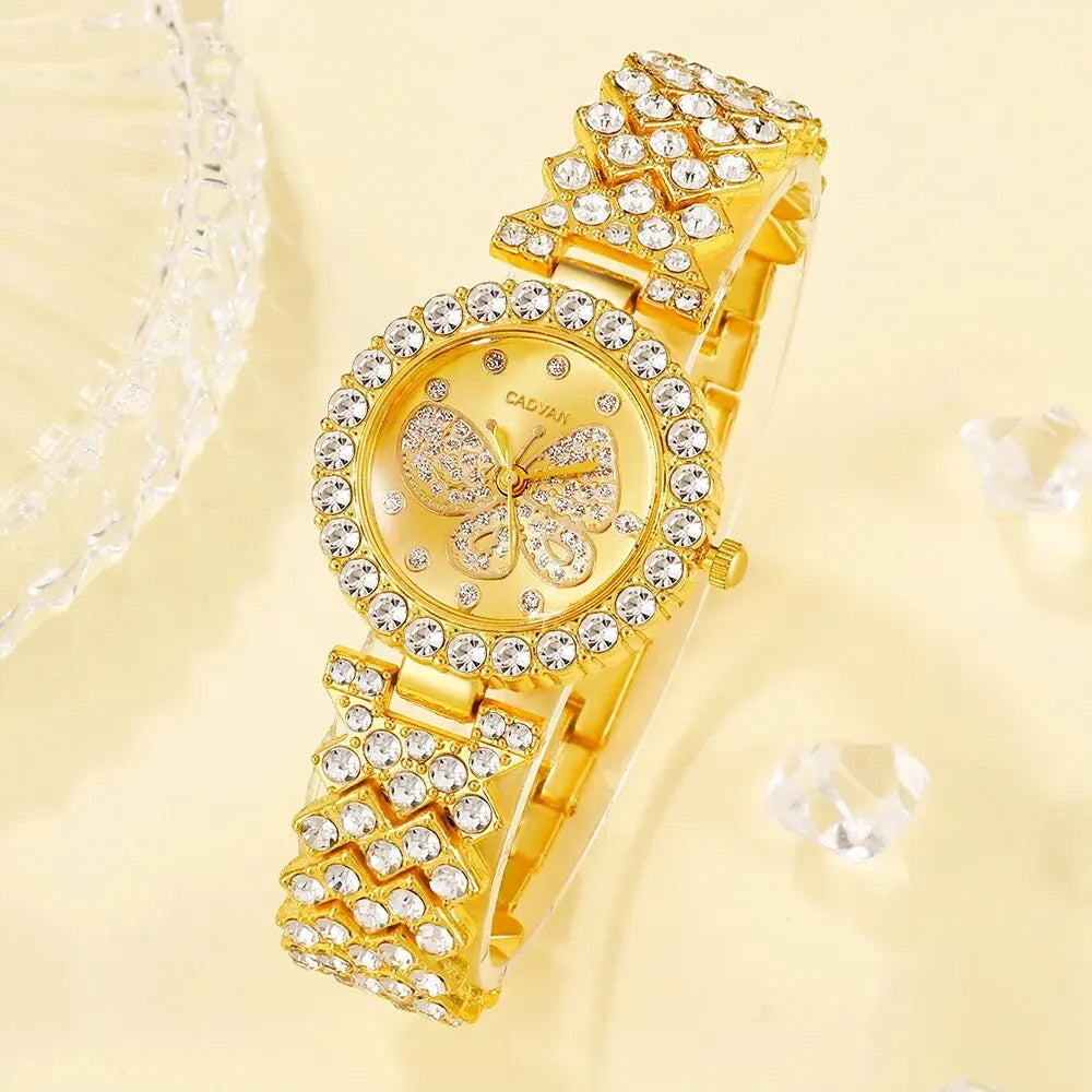 Butterfly Dial Quartz Watch Set