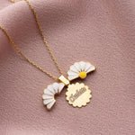 Load image into Gallery viewer, Custom Chrysanthemum Name Pendant Necklace
