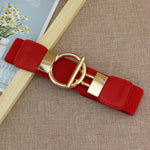 Load image into Gallery viewer, Women’s Skinny Elastic Stretch Belt with Golden Buckle
