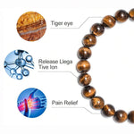 Load image into Gallery viewer, Natural Tiger Eye &amp; Lava Rock Bracelet
