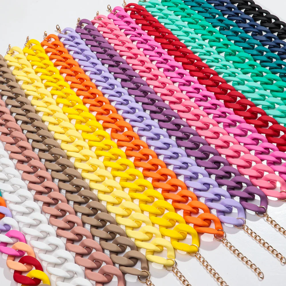 Colorful Matte Acrylic Choker Necklace