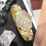 Load image into Gallery viewer, Gold Rhinestone Watch &amp; Jewelry Set
