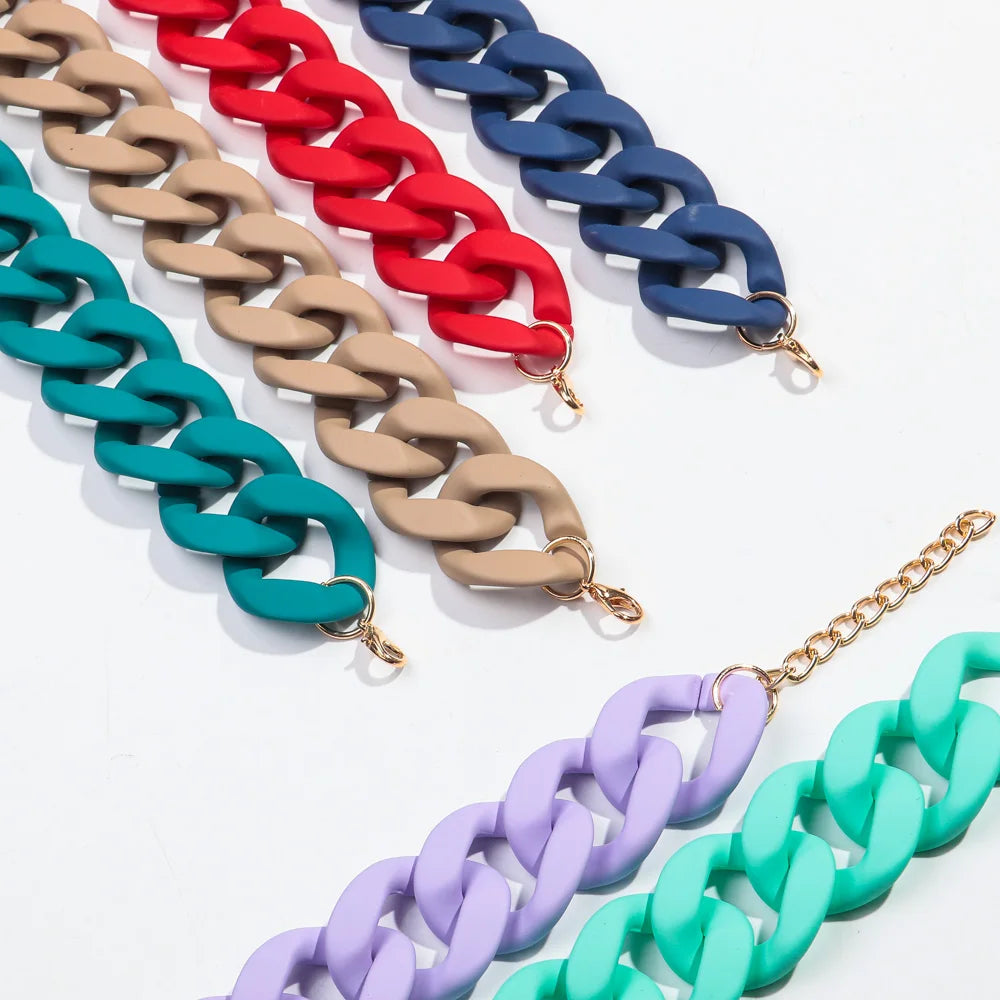 Colorful Matte Acrylic Choker Necklace