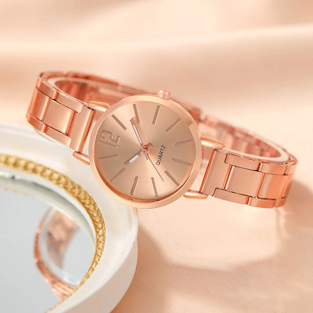 Casual Quartz Watch & Jewelry Set