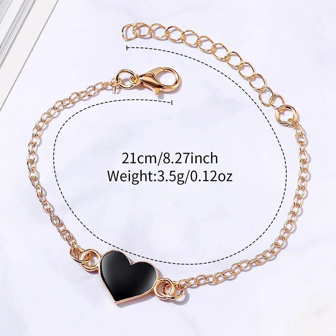 Fashion Square Watch & Heart Bracelet Set