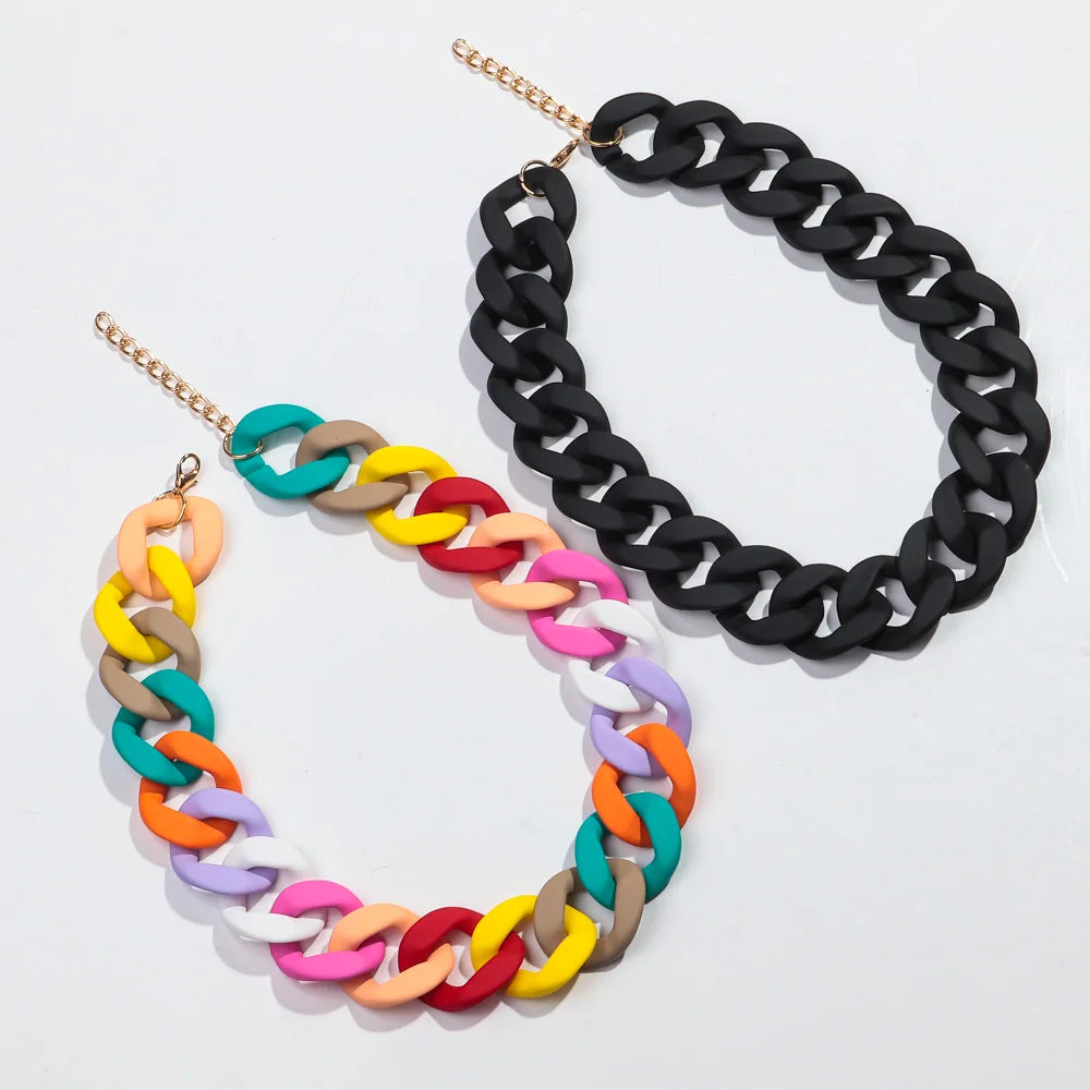 Colorful Matte Acrylic Choker Necklace