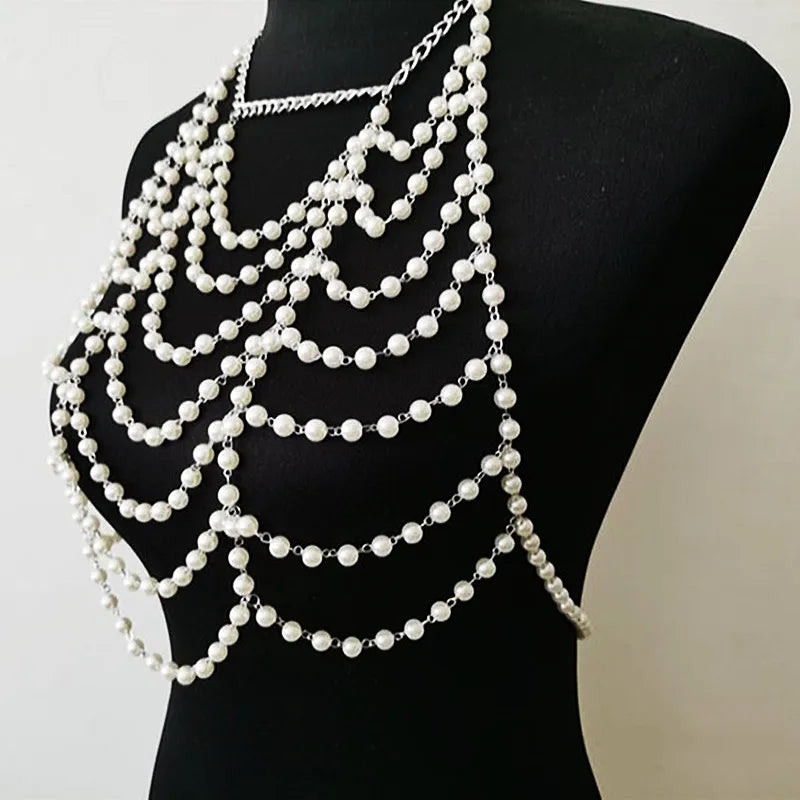 Trendy Black Pearl Belly Chain