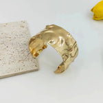 Load image into Gallery viewer, Textured Gold Cuff Bracelet
