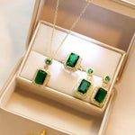 Load image into Gallery viewer, Emerald Perfume Bottle Jewelry Set
