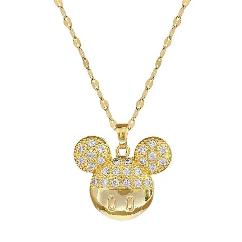 Cartoon Mouse Zircon Necklace