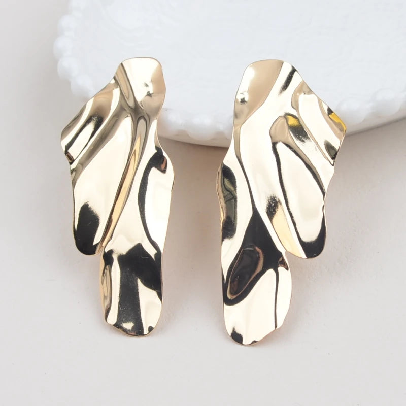 Exaggerated Twisted Metal Dangle Earrings