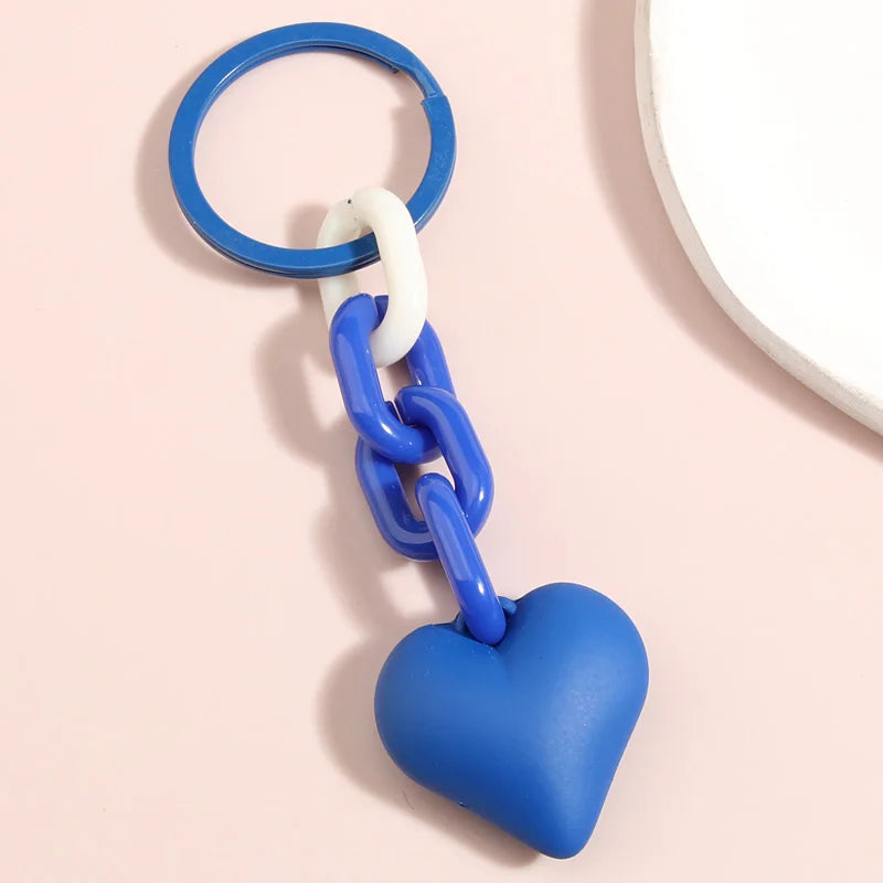 Acrylic Heart Link Keychain