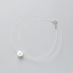 Load image into Gallery viewer, Sterling Silver Zircon Crystal Pearl Choker Necklace
