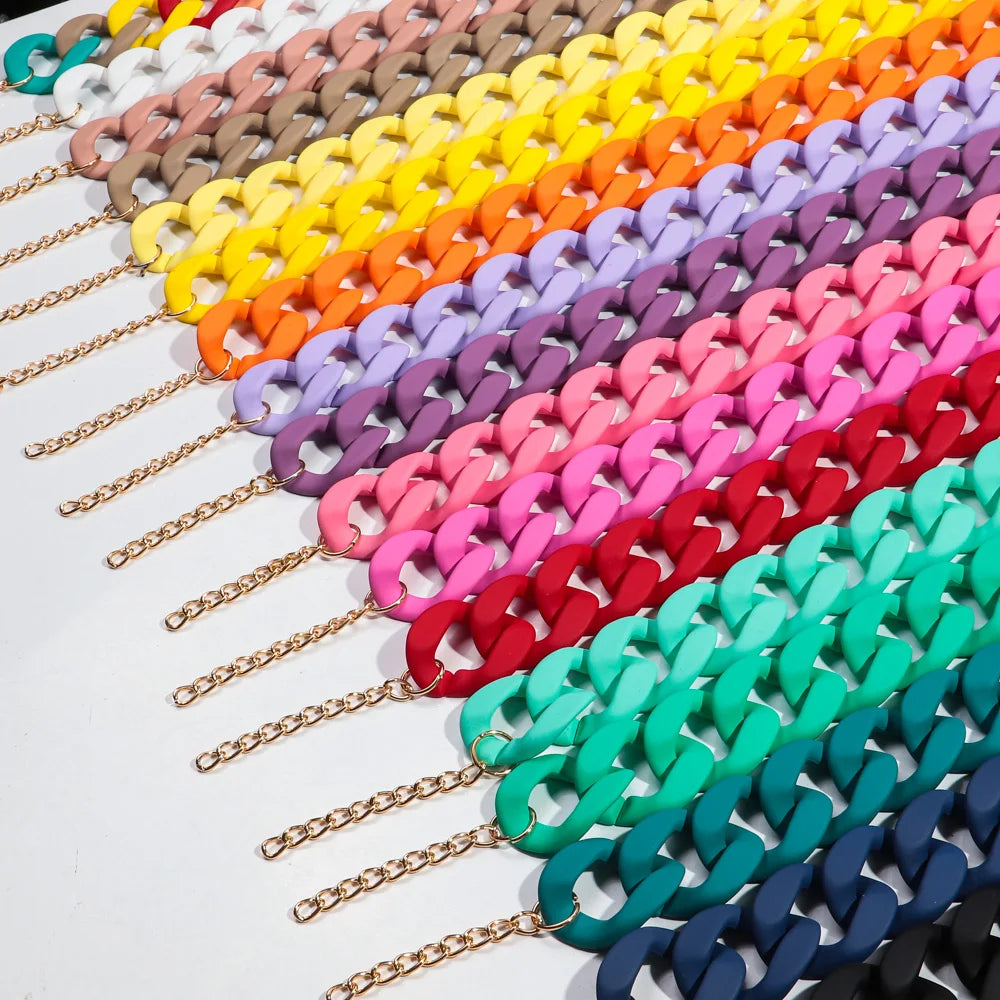 Colorful Matte Acrylic Choker Necklace