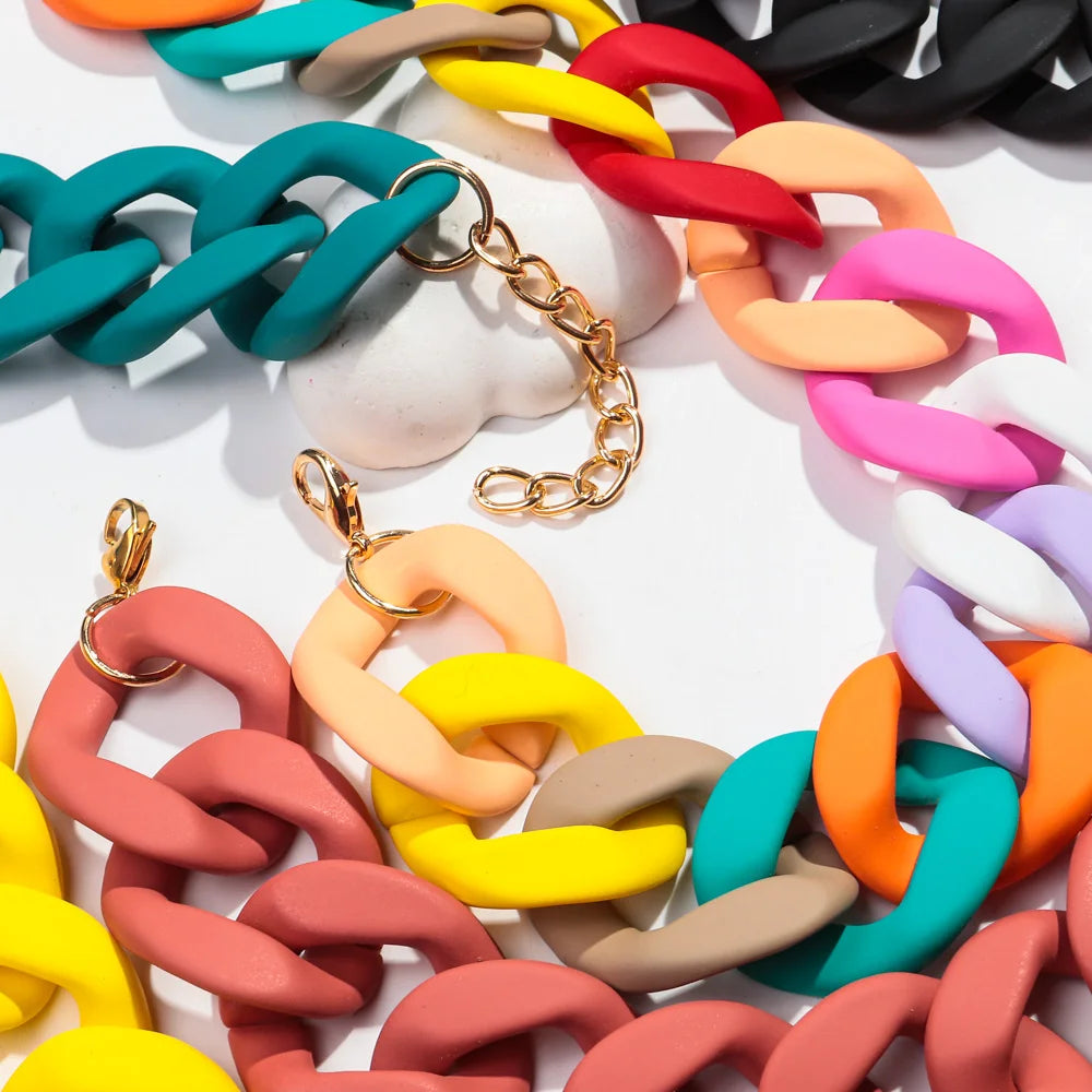 Colorful Matte Acrylic Choker Necklace