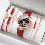 Load image into Gallery viewer, Roma Heart Dial Women&#39;s Watch &amp; Leaf Bracelet Set
