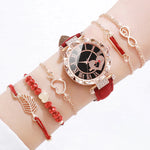 Load image into Gallery viewer, Roma Heart Dial Women&#39;s Watch &amp; Leaf Bracelet Set
