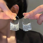 Load image into Gallery viewer, 925 Silver Dense Snake Bone Tassel Earrings
