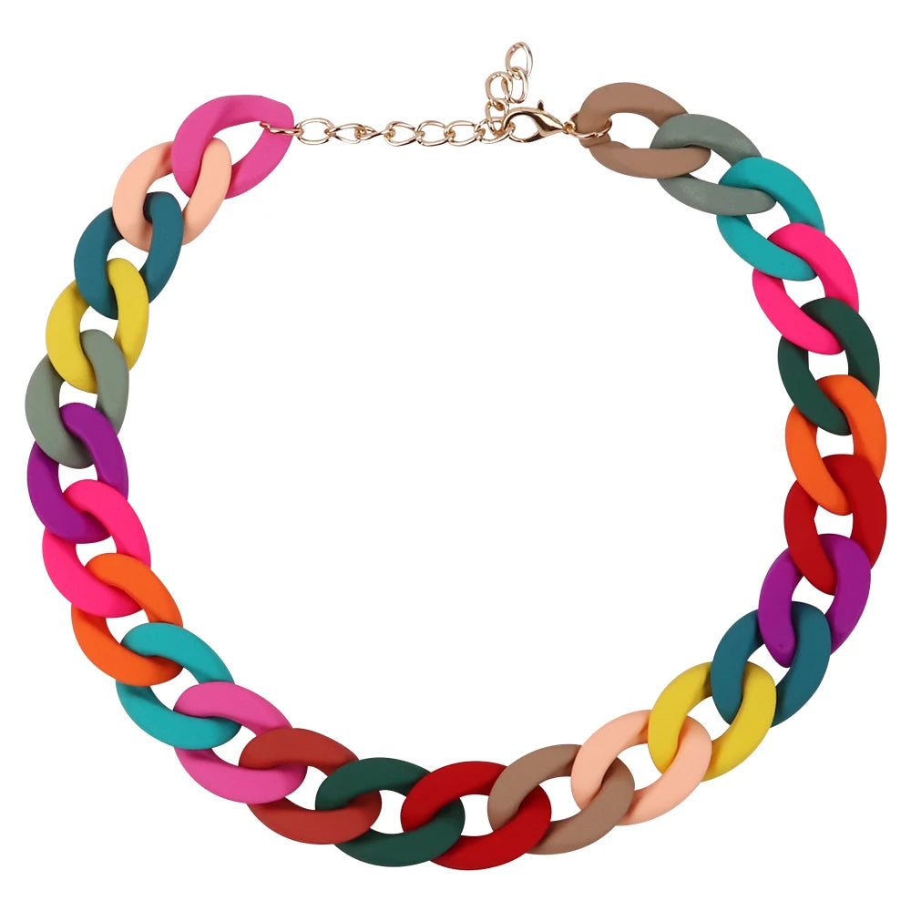 Colorful Matte Acrylic Choker Necklace