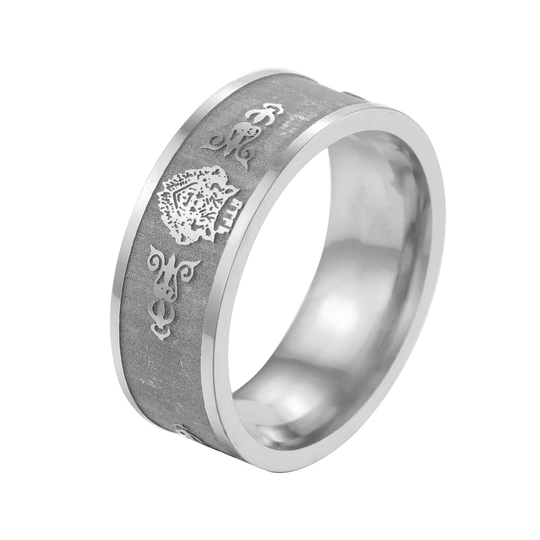 QIMING Stainless Steel Viking Wolf Ring