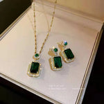 Load image into Gallery viewer, Emerald Perfume Bottle Jewelry Set
