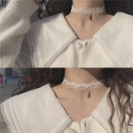 Load image into Gallery viewer, Retro White Velvet Lace Choker
